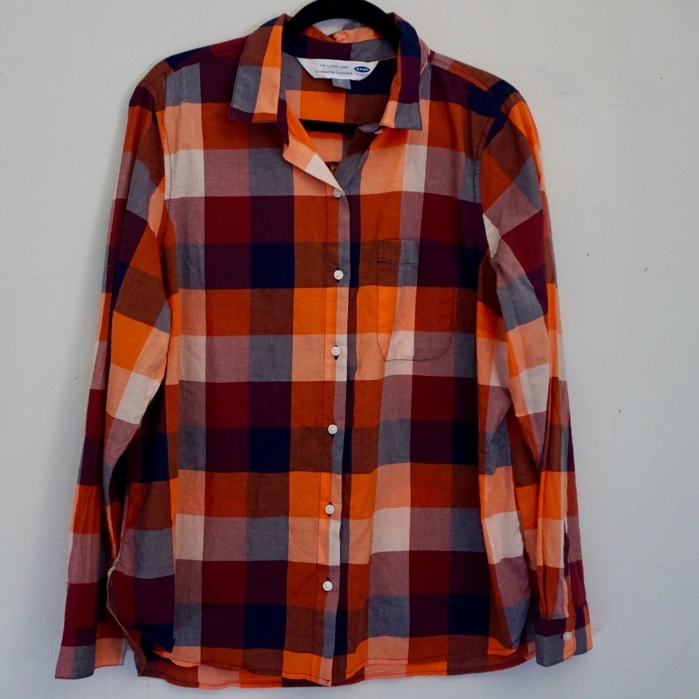 Plaid Button Down Blouse – XL Old Navy